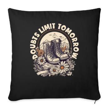 Conception de randonneurs pour les alpinistes et les grimpeurs - Housse de coussin décorative 45 x 45 cm - noir - Devant