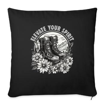 Wanderer Design für Bergsteiger und Kletterer - Sofakissenbezug 45 x 45 cm - Schwarz - Vorne