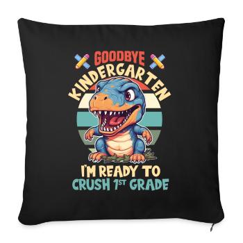 Schulkind Zur Einschulung Goodbye Kindergarten - Sofakissenbezug 45 x 45 cm - Schwarz - Vorne