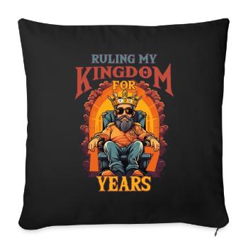 Roi d’anniversaire régnant sur mon royaume pendant 17 ans - Housse de coussin décorative 45 x 45 cm - noir - Devant