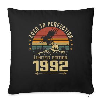 1992 Original Vintage Retro 1992 Anniversary - Sofa pillowcase 17,3'' x 17,3'' (45 x 45 cm) - black - Front