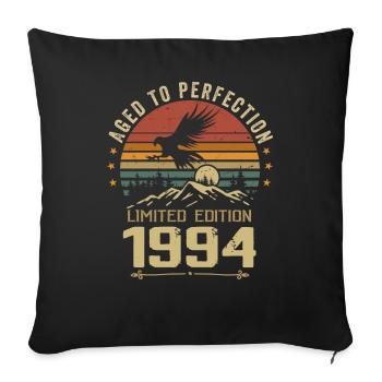 1994 Original Vintage Retro 1994 Anniversary - Sofa pillowcase 17,3'' x 17,3'' (45 x 45 cm) - black - Front