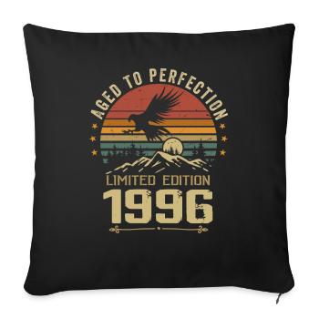 1996 Original Vintage Retro 1996 Anniversary - Sofa pillowcase 17,3'' x 17,3'' (45 x 45 cm) - black - Front