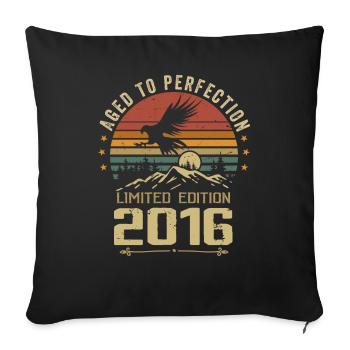2016 Original Vintage Retro 2016 Anniversary - Sofa pillowcase 17,3'' x 17,3'' (45 x 45 cm) - black - Front