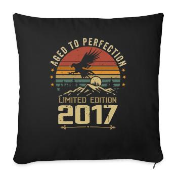 2017 Original Vintage Retro 2017 Anniversary - Sofa pillowcase 17,3'' x 17,3'' (45 x 45 cm) - black - Front