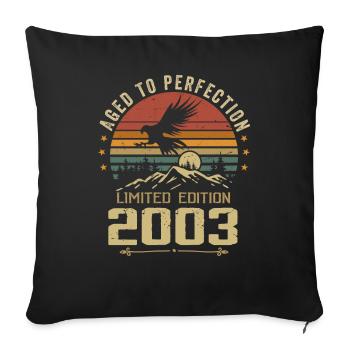 2003 Original Vintage Retro 2003 Anniversary - Sofa pillowcase 17,3'' x 17,3'' (45 x 45 cm) - black - Front