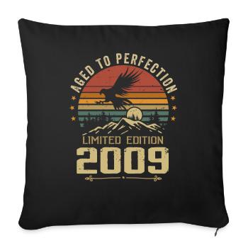 2009 Original Vintage Retro 2009 Anniversary - Sofa pillowcase 17,3'' x 17,3'' (45 x 45 cm) - black - Front