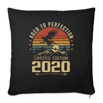 2020 Original Vintage Retro Jubiläum 2020 - Sofakissenbezug 45 x 45 cm - Schwarz - Vorne