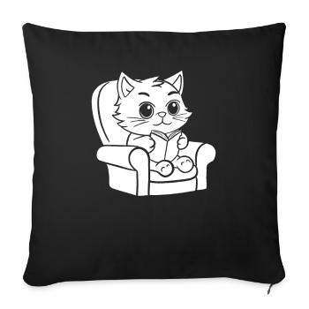 Cat - Sofa pillowcase 17,3'' x 17,3'' (45 x 45 cm) - black - Front