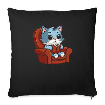 Cat Cute - Sofa pillowcase 17,3'' x 17,3'' (45 x 45 cm) - black - Front