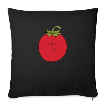 Tomaten Witzig - Sofakissenbezug 45 x 45 cm - Schwarz - Vorne