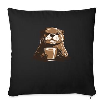 Otter - Sofa pillowcase 17,3'' x 17,3'' (45 x 45 cm) - black - Front