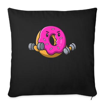 Weightlifting Weightlifting Doughnuts - Sofa pillowcase 17,3'' x 17,3'' (45 x 45 cm) - black - Front
