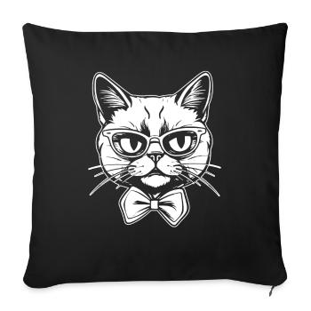 Katze - Sofakissenbezug 45 x 45 cm - Schwarz - Vorne
