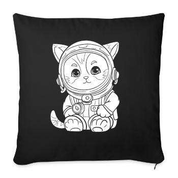 Katze - Sofakissenbezug 45 x 45 cm - Schwarz - Vorne