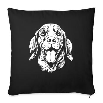 Chien ami à quatre pattes - Housse de coussin décorative 45 x 45 cm - noir - Devant