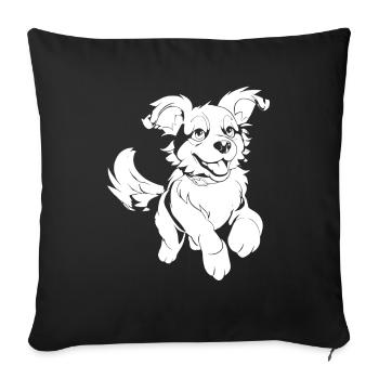Chien Ami à quatre pattes - Housse de coussin décorative 45 x 45 cm - noir - Devant