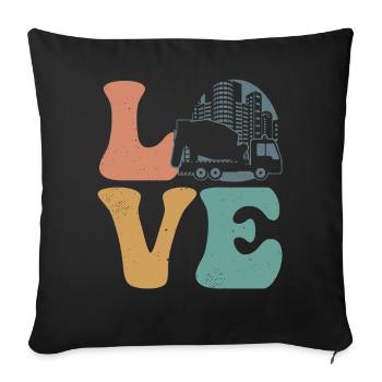 Cement Mixer Concrete Mixer Concrete Paver - Sofa pillowcase 17,3'' x 17,3'' (45 x 45 cm) - black - Front