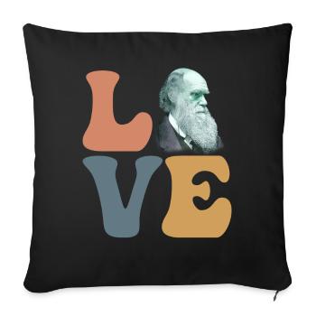 Charles Darwin Theory of Evolution Atheist - Sofa pillowcase 17,3'' x 17,3'' (45 x 45 cm) - black - Front