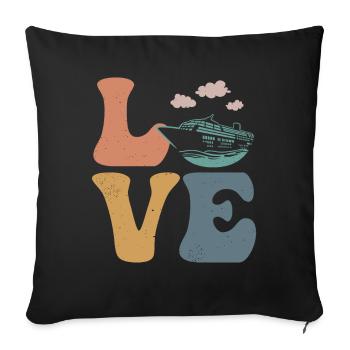 Cruise Vacation Cruise Ship - Sofa pillowcase 17,3'' x 17,3'' (45 x 45 cm) - black - Front
