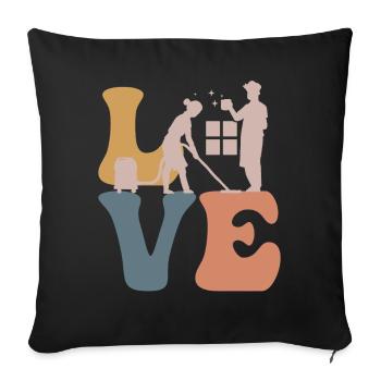 Nettoyeur de gardien de gardien - Housse de coussin décorative 45 x 45 cm - noir - Devant