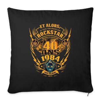 40. Geburtstag 1984 Rock'n Roll für immer Geschenk - Sofakissenbezug 45 x 45 cm - Schwarz - Vorne