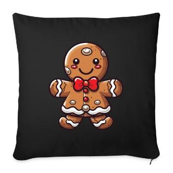 Christmas Gingerbread Baking Biscuit - Sofa pillowcase 17,3'' x 17,3'' (45 x 45 cm) - black - Front