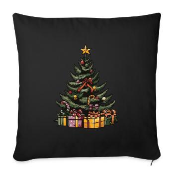 Fir Xmas Christmas - Sofa pillowcase 17,3'' x 17,3'' (45 x 45 cm) - black - Front