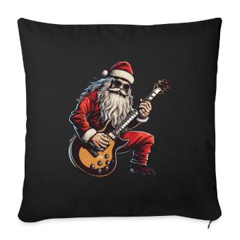 Santa Claus Guitar Santa - Sofa pillowcase 17,3'' x 17,3'' (45 x 45 cm) - black - Front