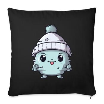 Esquimau Froid Comique Hiver - Housse de coussin décorative 45 x 45 cm - noir - Devant