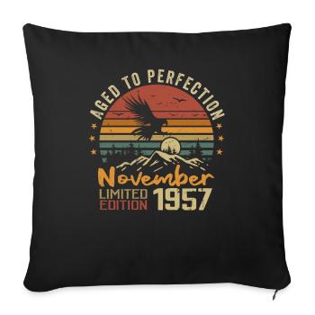 The legends were born in November 1957 - 1957 - Sofa pillowcase 17,3'' x 17,3'' (45 x 45 cm) - black - Front