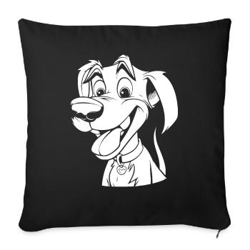 Chien ami à quatre pattes - Housse de coussin décorative 45 x 45 cm - noir - Devant