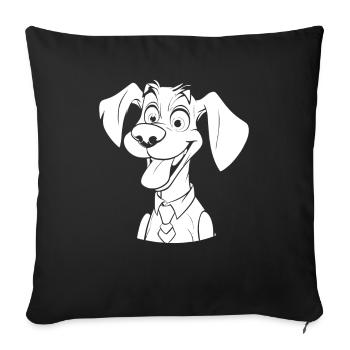 Chien ami à quatre pattes - Housse de coussin décorative 45 x 45 cm - noir - Devant