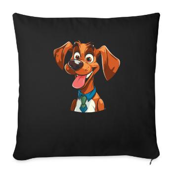 Hund Vierbeiner Niedlich - Sofakissenbezug 45 x 45 cm - Schwarz - Vorne