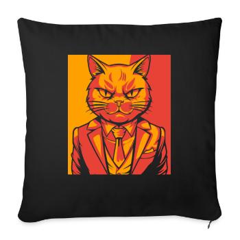 Katze - Sofakissenbezug 45 x 45 cm - Schwarz - Vorne