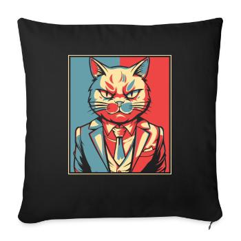 Cat - Sofa pillowcase 17,3'' x 17,3'' (45 x 45 cm) - black - Front