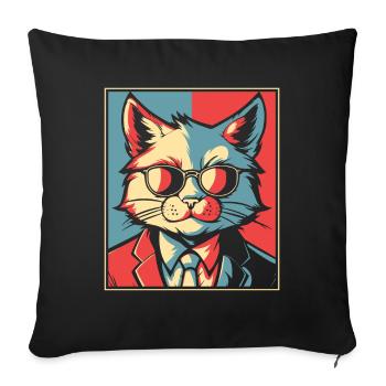 Cat - Sofa pillowcase 17,3'' x 17,3'' (45 x 45 cm) - black - Front