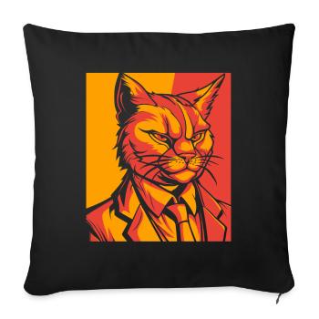 Katze - Sofakissenbezug 45 x 45 cm - Schwarz - Vorne