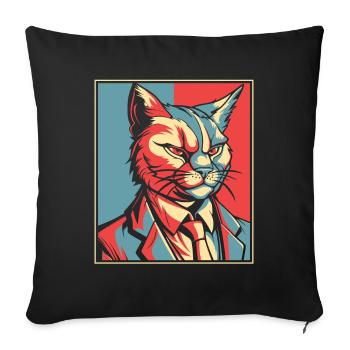 Katze - Sofakissenbezug 45 x 45 cm - Schwarz - Vorne