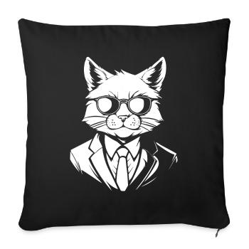 Katze - Sofakissenbezug 45 x 45 cm - Schwarz - Vorne