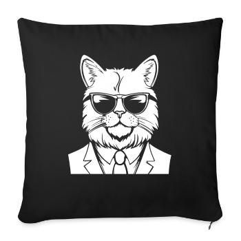 Cat Suit - Sofa pillowcase 17,3'' x 17,3'' (45 x 45 cm) - black - Front