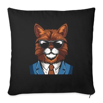 Cat Suit - Sofa pillowcase 17,3'' x 17,3'' (45 x 45 cm) - black - Front