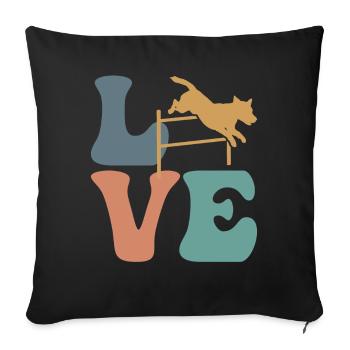Dresseur de chiens Dog Agility - Housse de coussin décorative 45 x 45 cm - noir - Devant