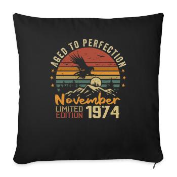 The legends were born in November 1974 - 1974 - Sofa pillowcase 17,3'' x 17,3'' (45 x 45 cm) - black - Front