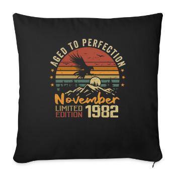 The legends were born in November 1982 - 1982 - Sofa pillowcase 17,3'' x 17,3'' (45 x 45 cm) - black - Front