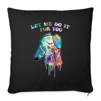 Drôle de chien Barzoï Meme Pop Art - Housse de coussin décorative 45 x 45 cm - noir - Devant