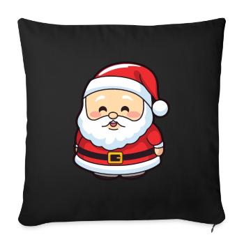 Père Noël drôle de Noël - Housse de coussin décorative 45 x 45 cm - noir - Devant