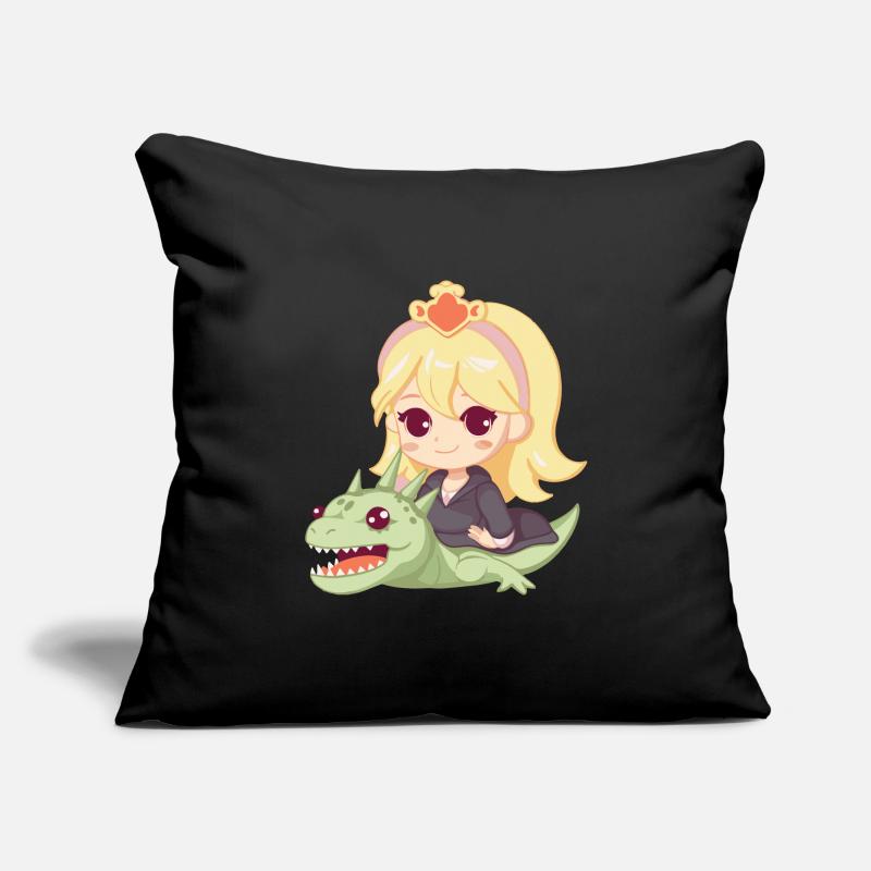 Princesse Dragon Mignon Housse de coussin décorative 45 x 45 cm