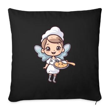 Backfee Fairy Baking Cooking - Sofa pillowcase 17,3'' x 17,3'' (45 x 45 cm) - black - Front