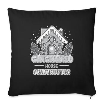 Gingerbread House Constructor Manufacturer Gift - Sofa pillowcase 17,3'' x 17,3'' (45 x 45 cm) - black - Front